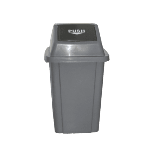 PAPELERA 60L TAPA PUSH GRIS
