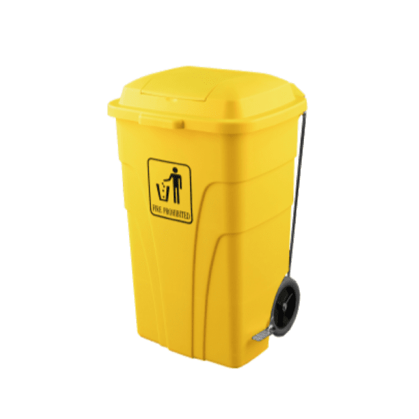 CONTENEDOR 120L CON APERTURA PEDAL AMARILLO