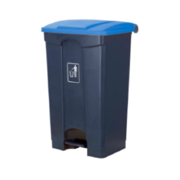 CONTENEDOR 87L GRIS (CUBO + PEDAL) + TAPA AZUL CONTENEDOR DE 87L