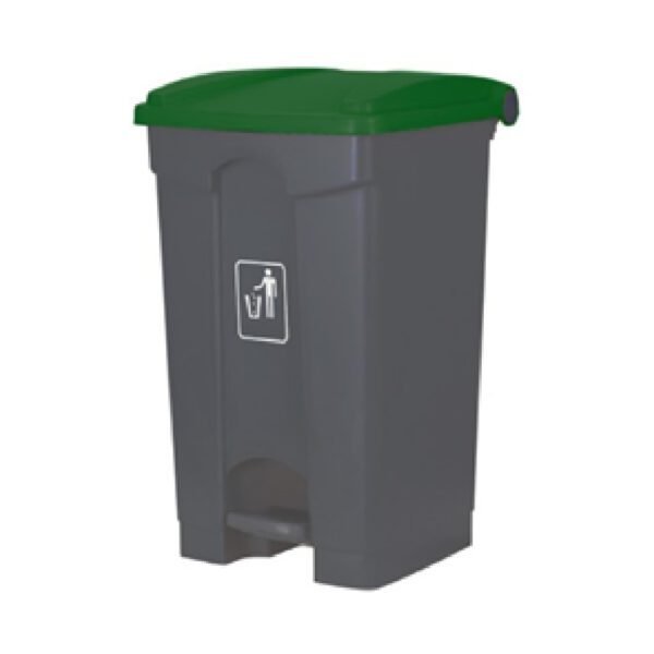CONTENEDOR 45L GRIS (CUBO + PEDAL) + TAPA VERDE CONTENEDOR DE 45L