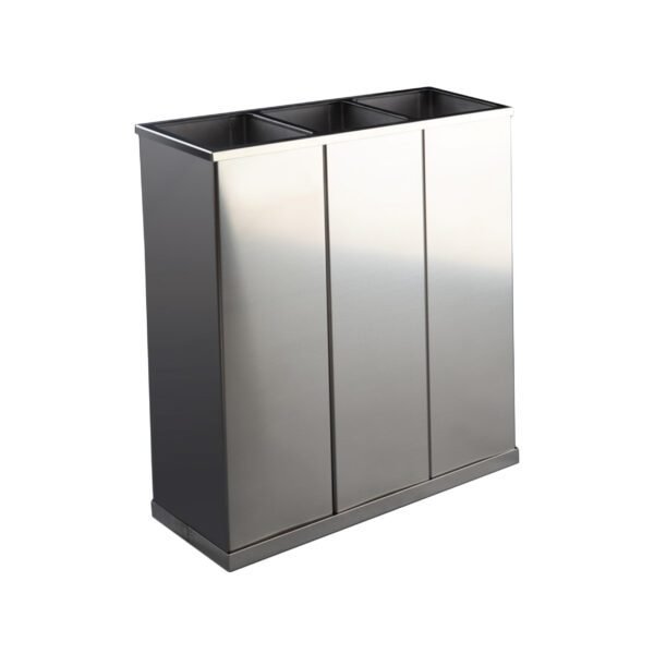 PAPELERA CLASIFICACIÓN 3 CUBOS INOX SATINADA 3X8L